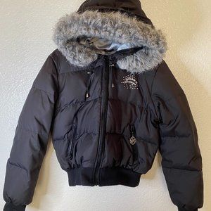 Apple Bottoms Y2K Black Puffer Jacket Size M